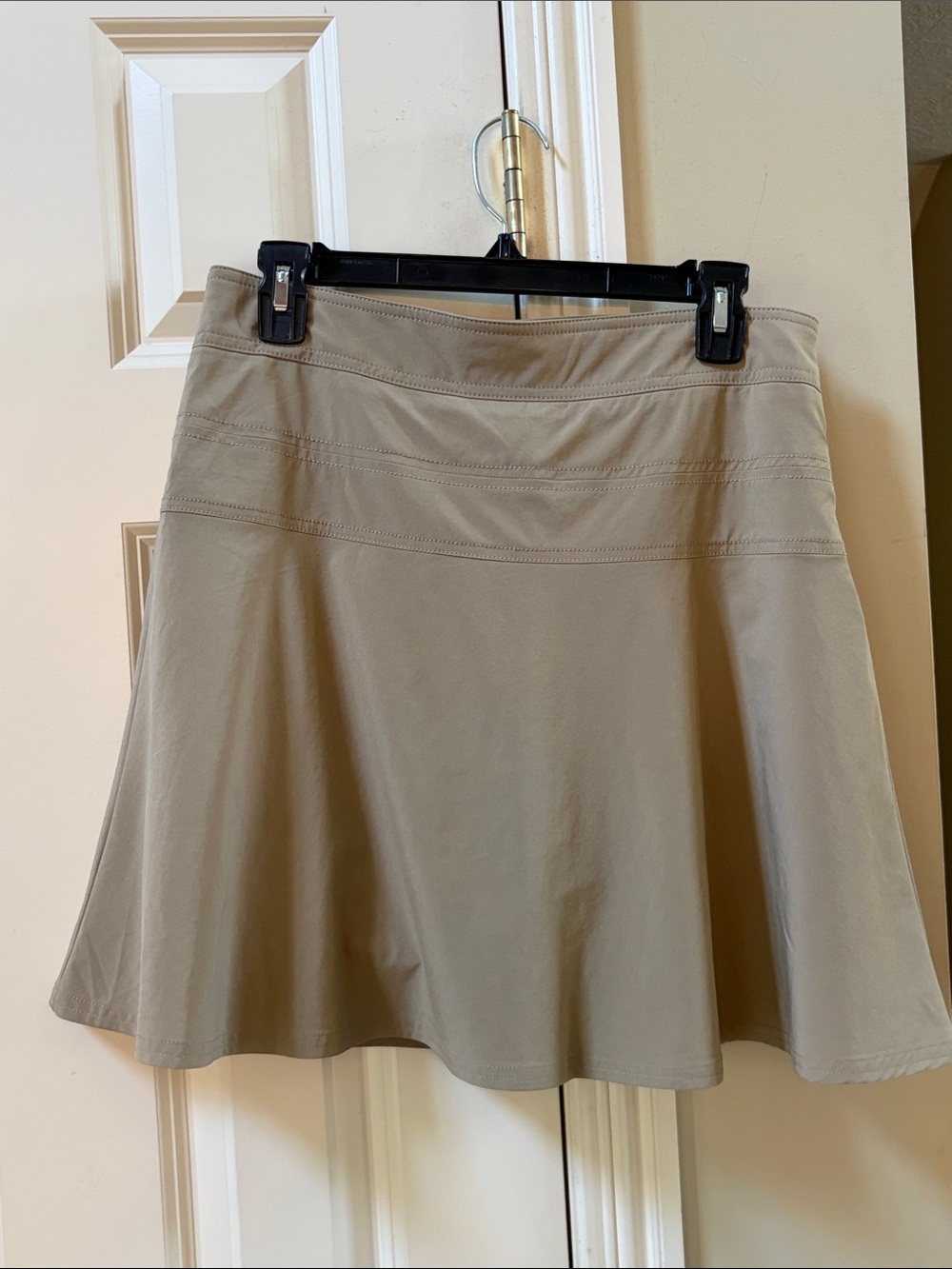Athleta Tan A-Line Skirt Skort with Subtle Stitching, 8